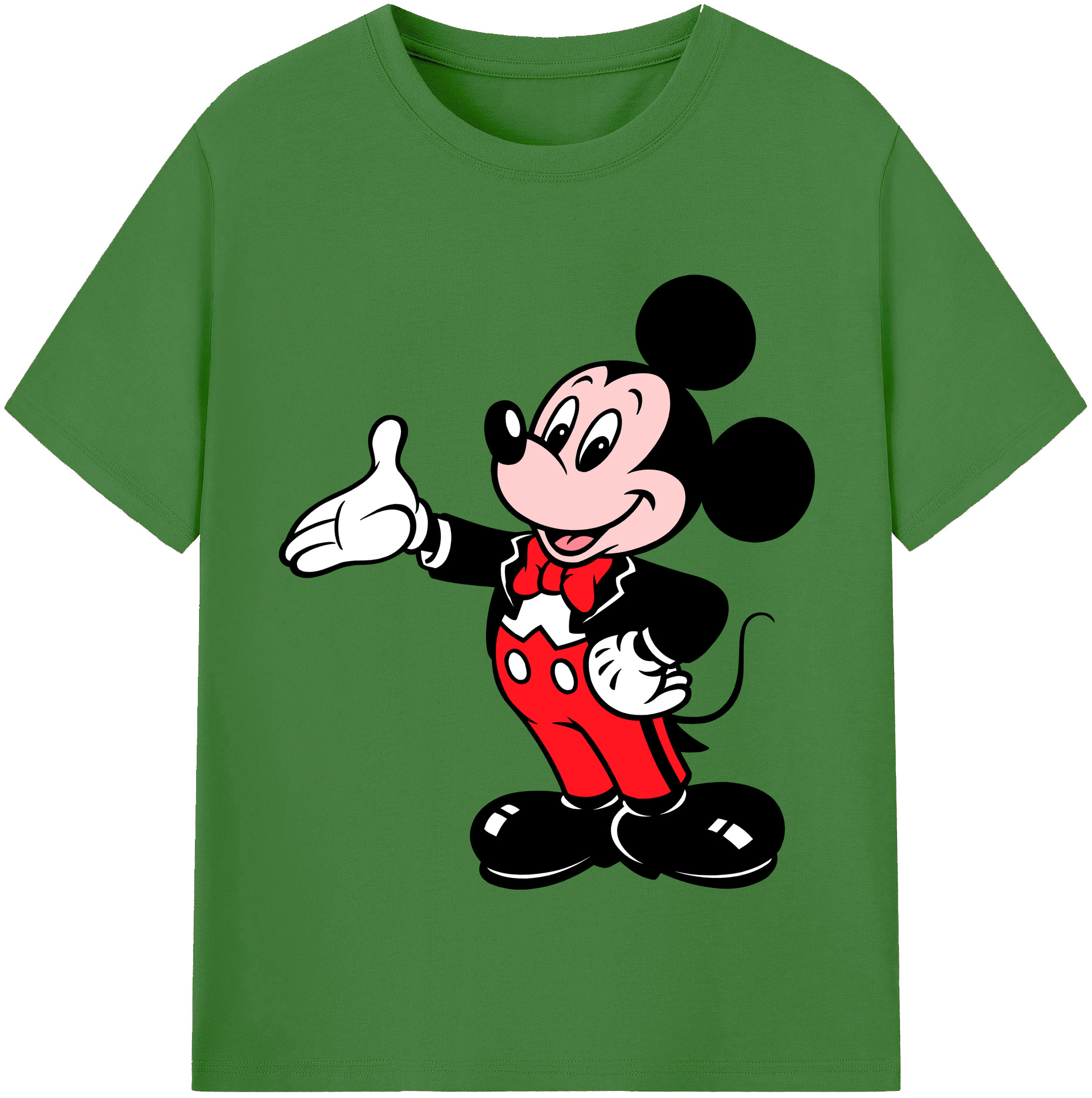 （画像用） ミッキーマウス Mickey Mouse レディースカジュアルプリントTシャツ（綿100％）